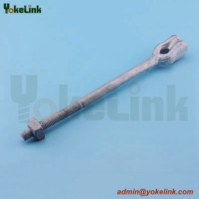 High Strength Galvanized Thimble Eye Bolt 5/8'*10' with Flat Square Nut/Angle Thimble Eye Bolts for Electric Power