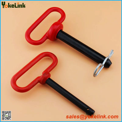 3/4" Red Handle Head Hitch pin with R Clip for farm Tractors and Trailers