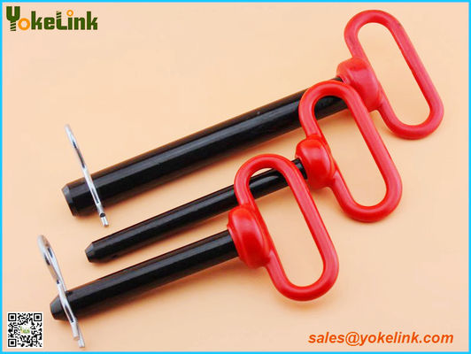 Red Handle Head Hitch pin with R Clip for farm Tractors and Trailers