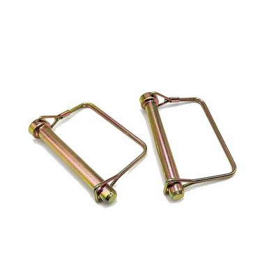 3/8'' Round Wire Lock Pin Carbon Steel Yellow Zinc Effective Length 1-1/2'' For Trailer Couplings And Hitches