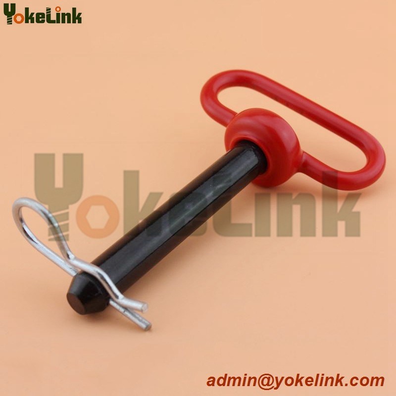 Grade 5 High strength red handle hitch pin with R clip for tractor parts