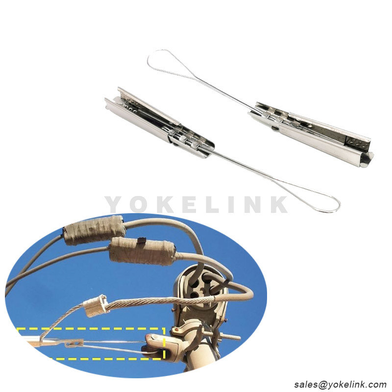Fiber Optic Drop Cable Stainless Steel Fitting Clamp Ftth Accessories Wire Tension Clamp