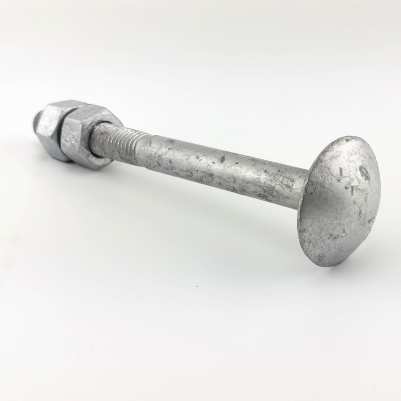 ASTM A394 Type 0 Hot Dip Galvanized Step Bolt with two hex nuts